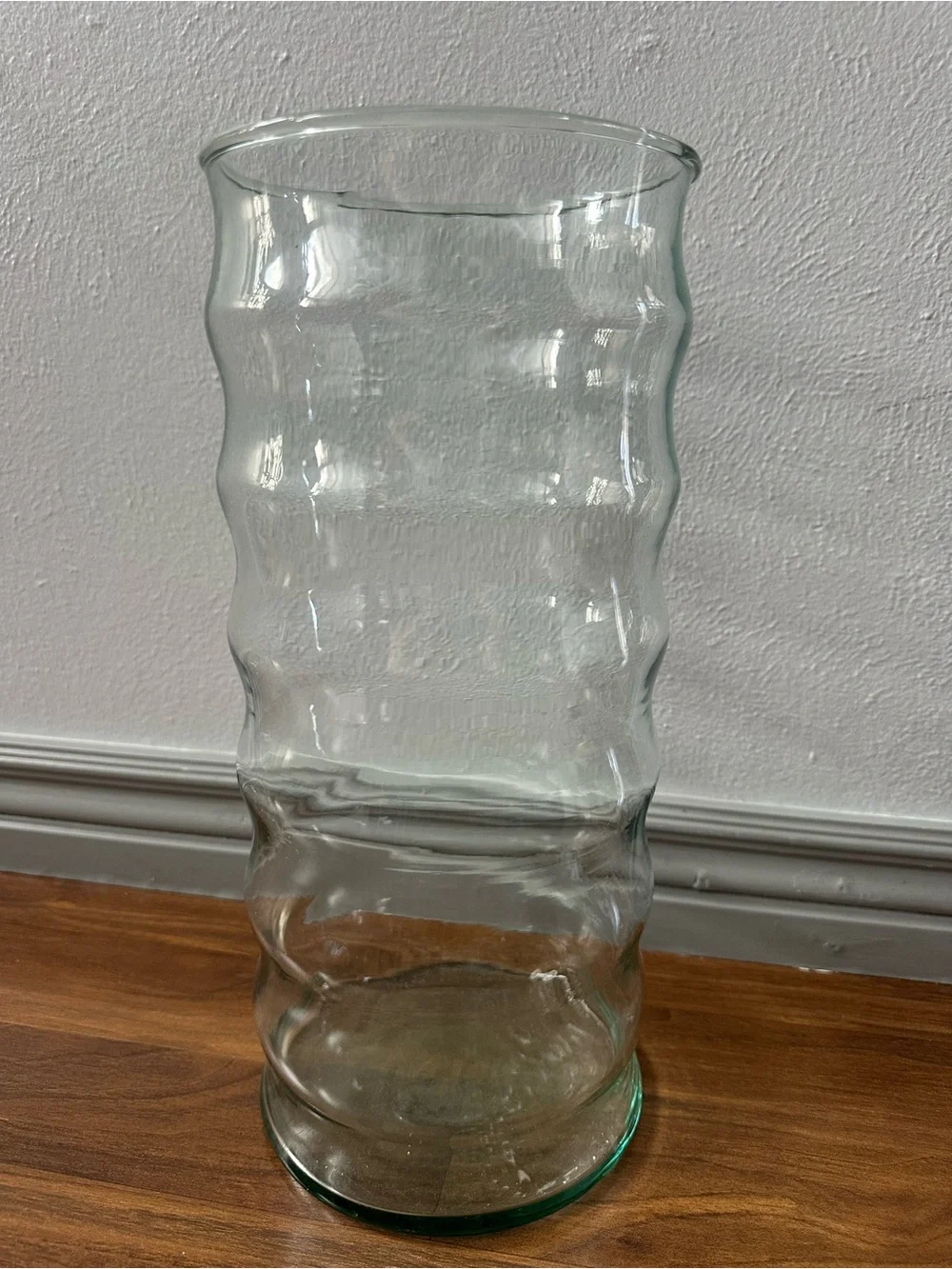 Clear Decorative Ripple Glass Vase - Home Accents